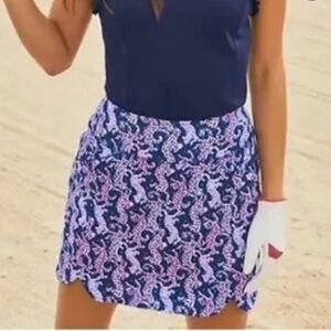 Lilly Pulitzer Skort Sabbia UPF 50+ Luxletic Oyster Bay Navy On The Catwalk XS